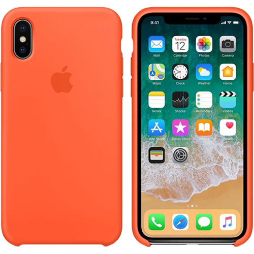 Чохол Smart Silicone Case для iPhone X Original (FoxConn) (Spicy Orange)