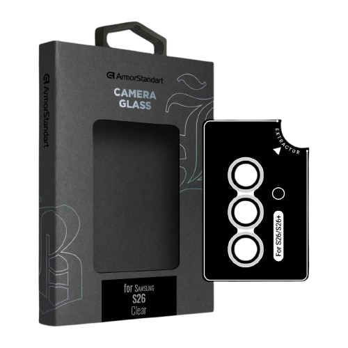 Захисне скло для камери ArmorStandart Supreme Black Icon для Samsung S26 (Clear)