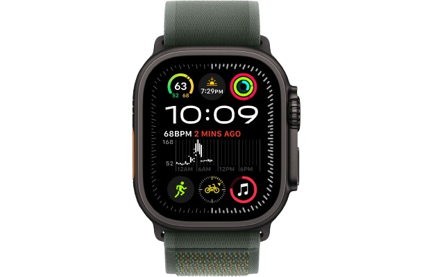 Apple Watch Ultra 2 49mm Black Titanium Case with Green Trail Loop M/L 2024 (MYTJ3/ MYQ43)