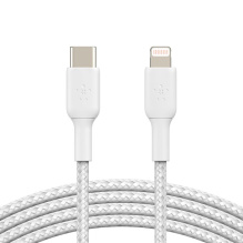 Кабель Belkin Braided USB-С to Lightning 1m White (CAA004BT1MWH)