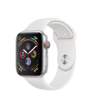 Apple Watch Series 4 GPS + Cellular 44mm Silver Aluminum Case with White Sport Band (MTUU2)