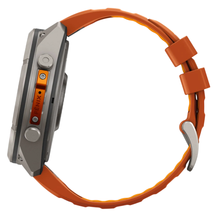 Garmin Fenix 9 Pro 51mm AMOLED Sapphire Titanium with Autumn Orange/Spark Orange Silicone Band (010-04337-05/06)