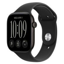Apple Watch Series 12 GPS 46mm Black Aluminum Case with Black Sport Band - M/L