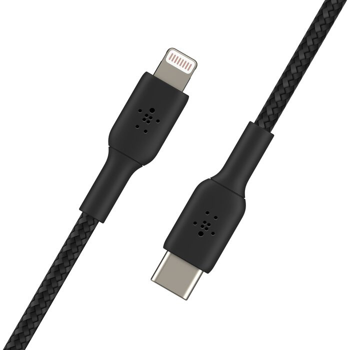 Кабель Belkin Braided USB-С to Lightning 1m Black (CAA004BT1MBK)