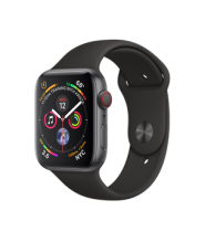 Apple Watch Series 4 GPS + Cellular 44mm Space Gray Aluminum Case with Black Sport Band (MTUW2)