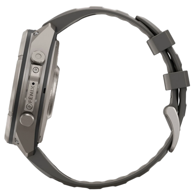 Garmin Fenix 9 Pro 47mm LTE Sapphire Solar Titanium with Pebble Gray/Silver Gray Silicone Band (010-04338-00/01)