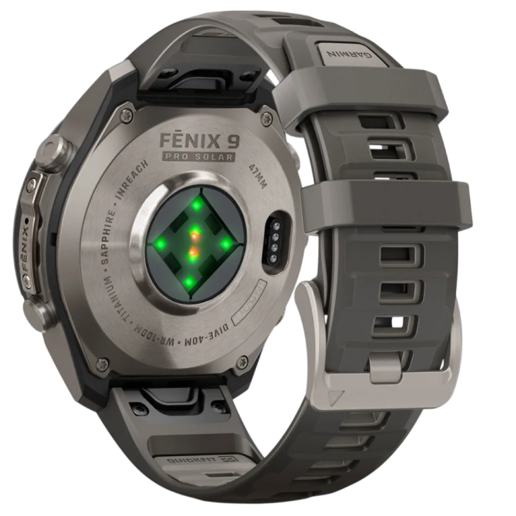 Garmin Fenix 9 Pro 47mm LTE Sapphire Solar Titanium with Pebble Gray/Silver Gray Silicone Band (010-04338-00/01)