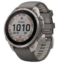 Garmin Fenix 9 Pro 47mm LTE Sapphire Solar Titanium with Pebble Gray/Silver Gray Silicone Band (010-04338-00/01)