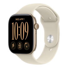 Apple Watch Series 12 GPS 42mm Light Gold Aluminum Case with Sand Sport Band - S/M