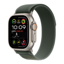Apple Watch Ultra 2 49mm Natural Titanium Case with Green Trail Loop M/L 2024 (MXTP3)