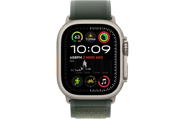 Apple Watch Ultra 2 49mm Natural Titanium Case with Green Trail Loop M/L 2024 (MXTP3)
