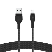 Кабель Belkin Braided Silicone Lightning 1m Black (CAA010BT1MBK)