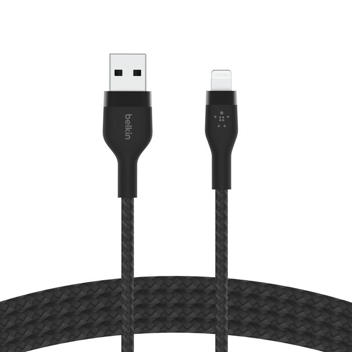 Кабель Belkin Braided Silicone Lightning 1m Black (CAA010BT1MBK)