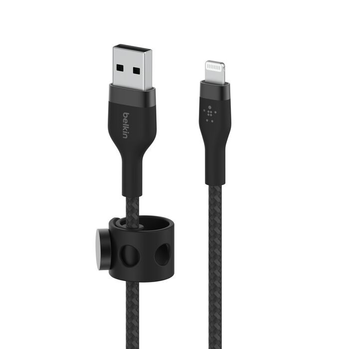 Кабель Belkin Braided Silicone Lightning 1m Black (CAA010BT1MBK)