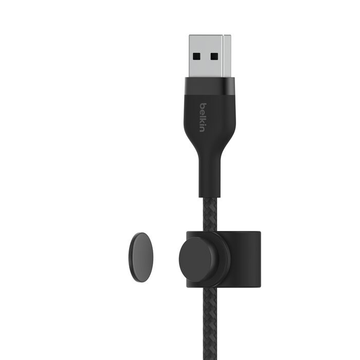 Кабель Belkin Braided Silicone Lightning 1m Black (CAA010BT1MBK)