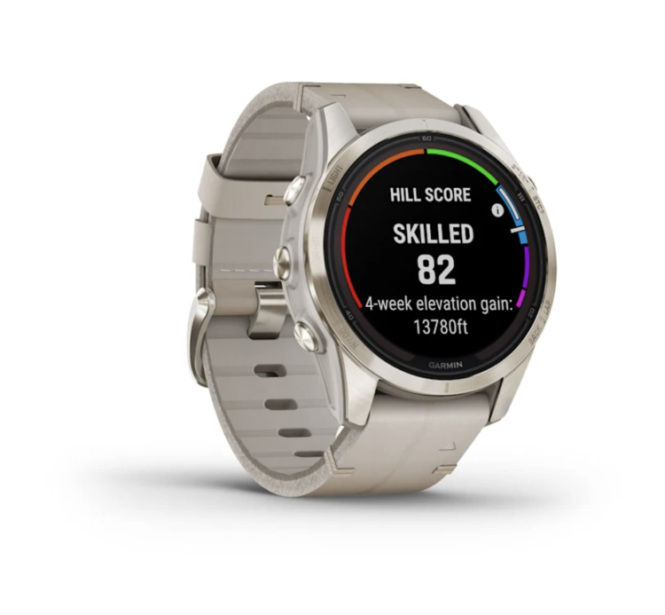Garmin Fenix 7S Pro Sapphire Solar Soft Gold with Limestone Leather Band (010-02776-30)