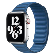 Ремінець для Apple Watch 42/49 Leather Link Series (Baltic Blue)
