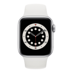 Apple Watch Series 6 44mm Silver Aluminum Case with White Sport Band (M00D3) бу Apple Watch Series 6 44mm Silver Aluminum Case with White Sport Band (M00D3) бу
