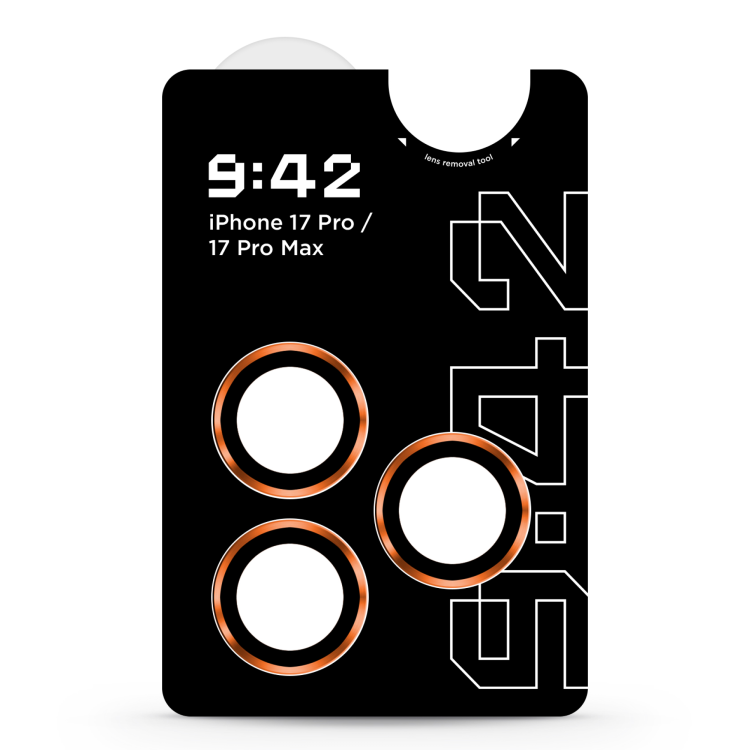Захисне скло 9:42 для камери iPhone 17 Pro/17 Pro Max (Orange) Захисне скло 9:42 для камери iPhone 17 Pro/17 Pro Max (Orange)