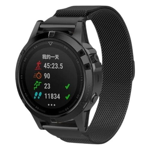 Ремінець Milanese Magnetic Strap для Garmin 20 mm Black (ARM85721)