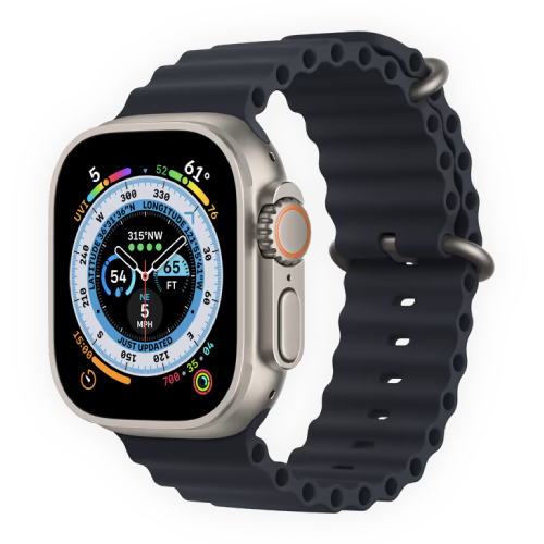 Apple Watch Ultra 49mm Titanium Case with Midnight Ocean Band (MQFK3) бу