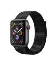 Apple Watch Series 4 GPS + Cellular 44mm Space Gray Aluminum Case with Black Sport Loop (MTUX2)