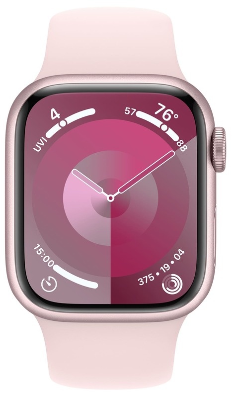 Apple Watch Series 9 41mm GPS Pink Aluminum Case with Light Pink Sport Band (S/M) MR933