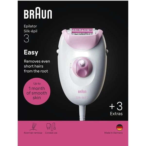Эпилятор Braun Silk-epil 3 (White/Pink) (SE 3-033)