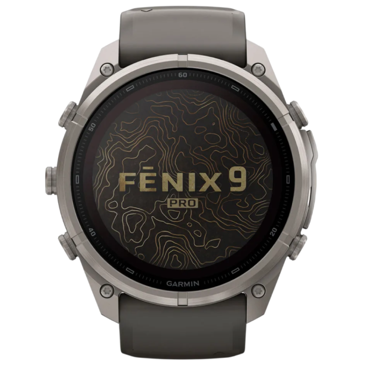 Garmin Fenix 9 Pro 51mm LTE Sapphire Solar Titanium with Pebble Gray/Silver Gray Silicone Band (010-04339-00/01)