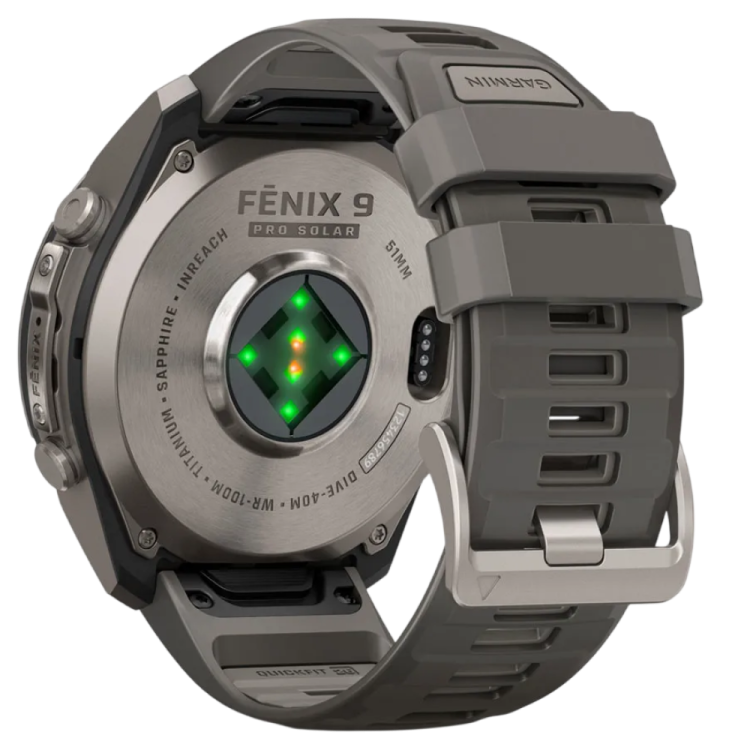 Garmin Fenix 9 Pro 51mm LTE Sapphire Solar Titanium with Pebble Gray/Silver Gray Silicone Band (010-04339-00/01)