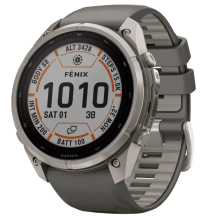 Garmin Fenix 9 Pro 51mm LTE Sapphire Solar Titanium with Pebble Gray/Silver Gray Silicone Band (010-04339-00/01)