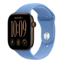 Apple Watch Series 12 GPS 46mm Dark Bronze Aluminum Case with Wildflower Blue Sport Band - S/M  