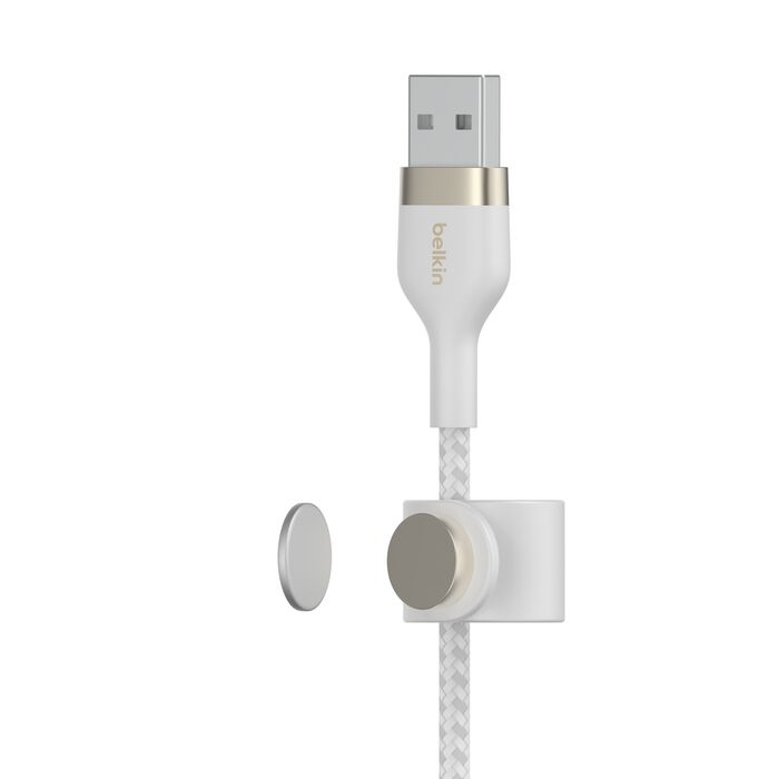 Кабель Belkin Braided Silicone Lightning 1m White (CAA010BT1MWH)
