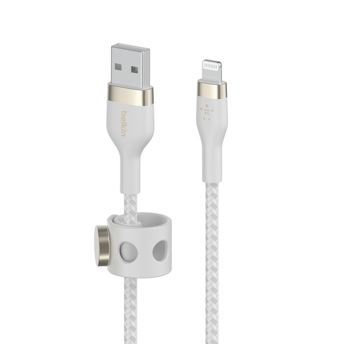 Кабель Belkin Braided Silicone Lightning 1m White (CAA010BT1MWH)