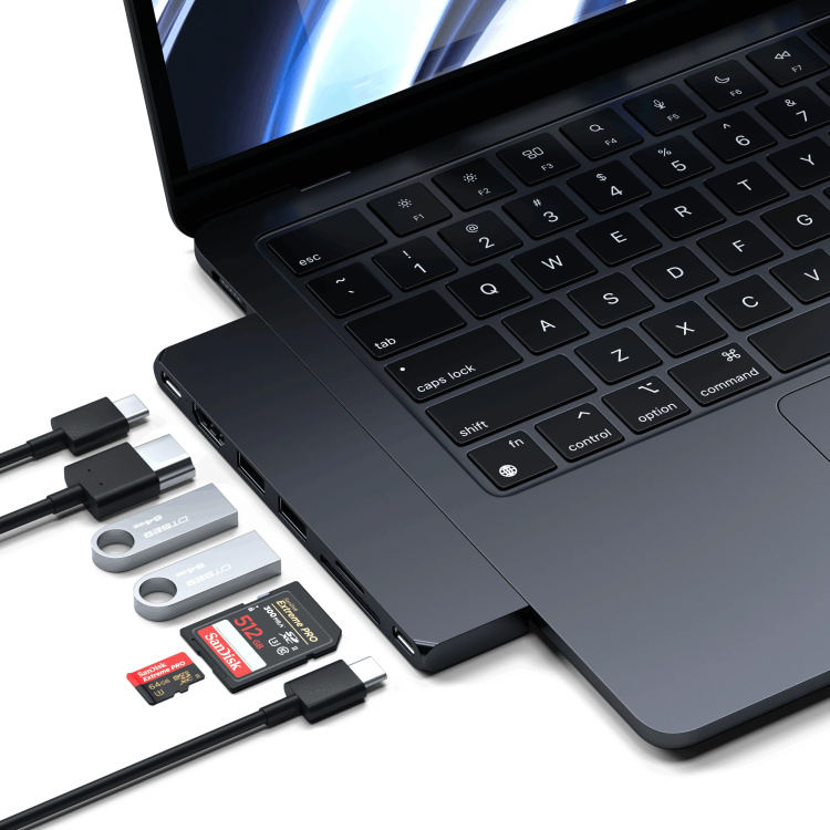 Адаптер Satechi Aluminum USB-C Pro Hub Slim Adapter (ST-HUCPHSM)