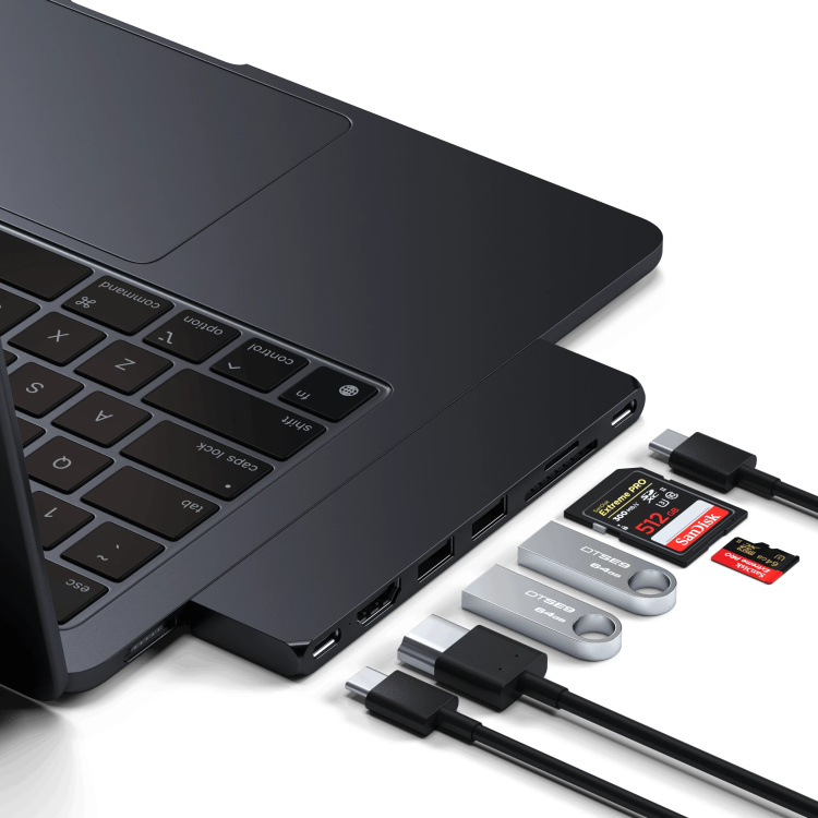 Адаптер Satechi Aluminum USB-C Pro Hub Slim Adapter (ST-HUCPHSM)