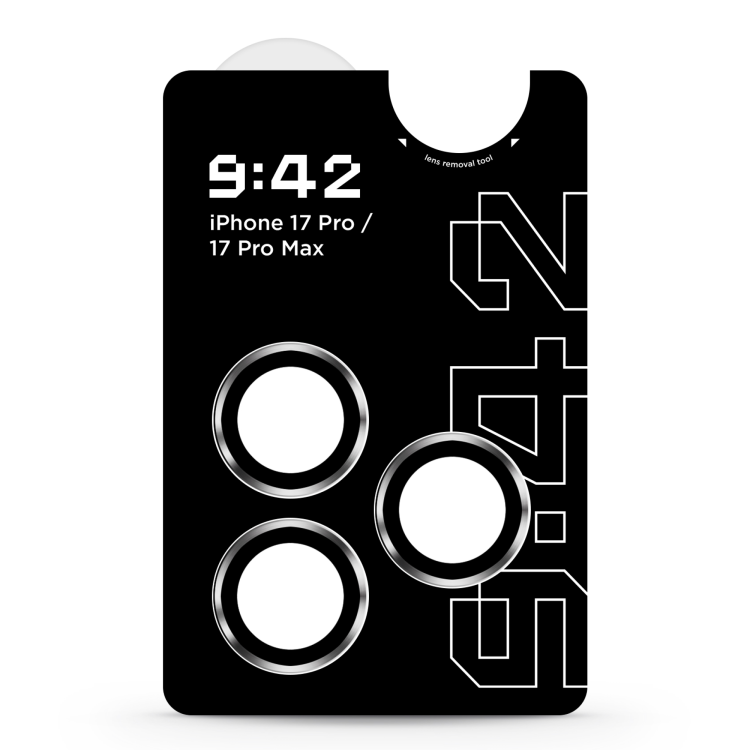 Захисне скло 9:42 для камери iPhone 17 Pro/17 Pro Max (Silver)