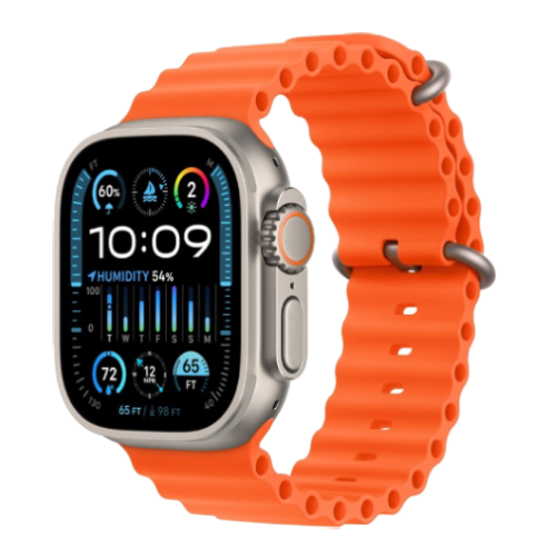 Apple Watch Ultra 2 49mm Titanium Case with Orange Ocean Band (MREH3) бу