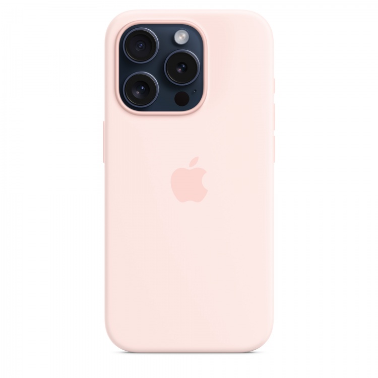 Silicone Case with MagSafe для iPhone 15 Pro (FoxConn) (Light Pink)