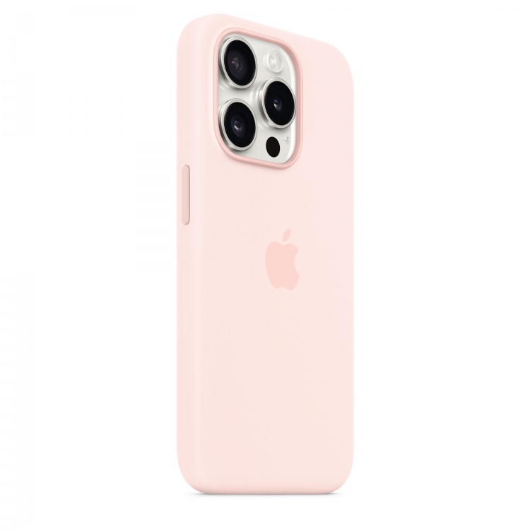 Silicone Case with MagSafe для iPhone 15 Pro (FoxConn) (Light Pink)