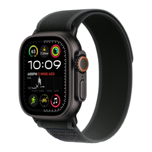 Apple Watch Ultra 2 49mm Black Titanium Case with Black Trail Loop M/L 2024 (MX4V3)