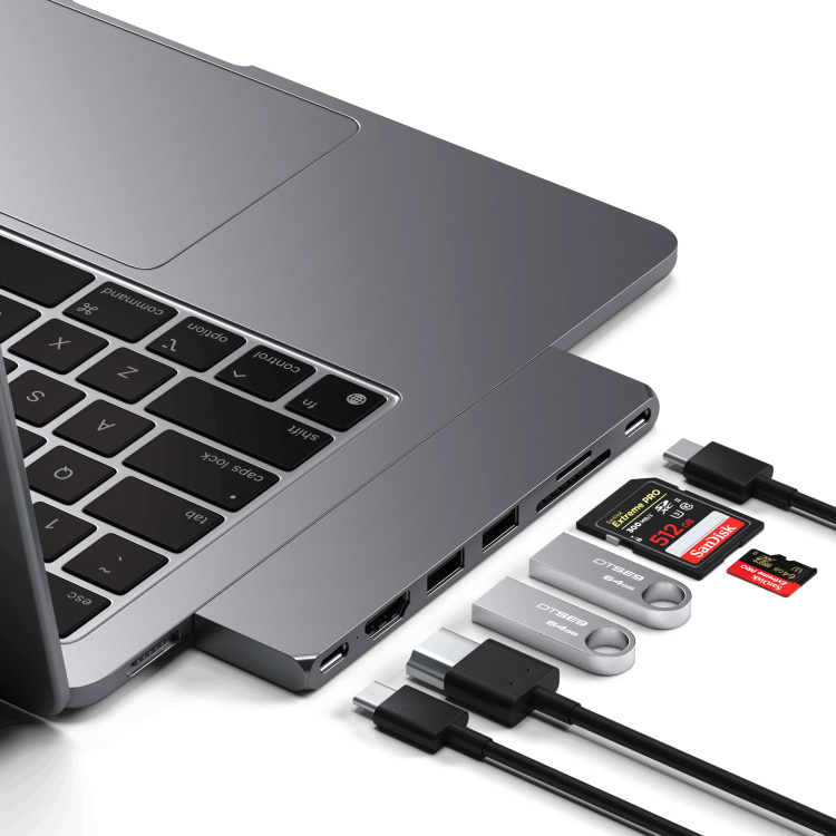 Адаптер Satechi Aluminum USB-C Pro Hub Slim Adapter (ST-HUCPHSD)