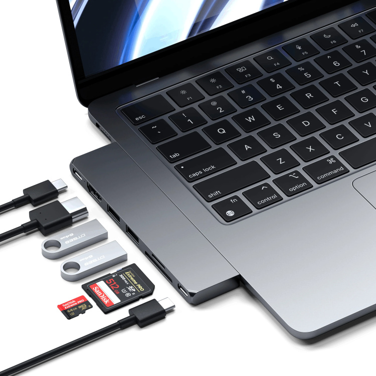 Адаптер Satechi Aluminum USB-C Pro Hub Slim Adapter (ST-HUCPHSD)