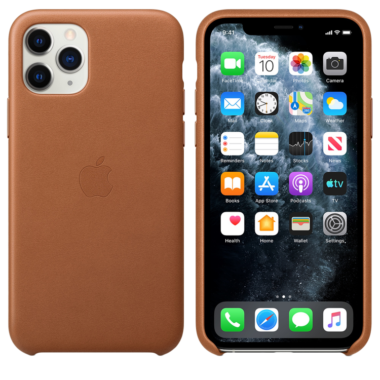 Чехол Smart Leather Case для iPhone 11 Pro Max 1:1 Original (Saddle Brown)