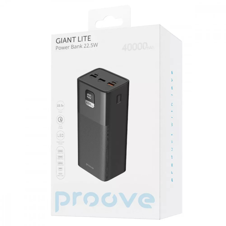 Зарядний пристрій Power Bank Proove Giant Lite 22.5W 40000mAh (PBGI20312201)