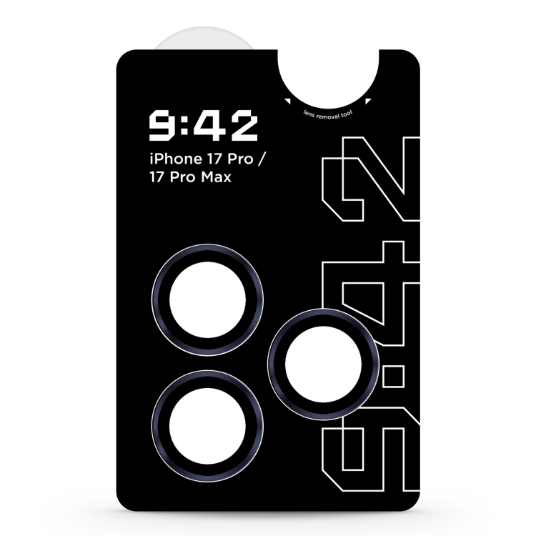 Захисне скло 9:42 для камери iPhone 17 Pro/17 Pro Max (Blue)