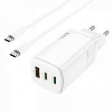 Комплект адаптер Hoco N16 2xUSB-C + USB 65W + USB-C cable Scenery Series (White)