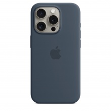 Silicone Case with MagSafe для iPhone 15 Pro (FoxConn) (Storm Blue)