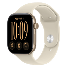 Apple Watch Series 12 GPS 46mm Light Gold Aluminum Case with Sand Sport Band - M/L