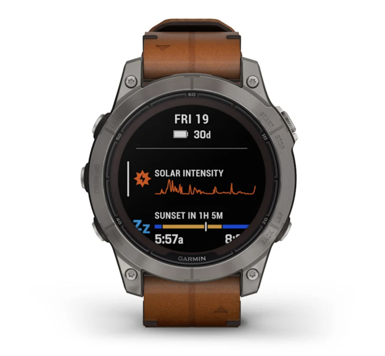 Garmin Fenix 7 Pro Sapphire Solar Titanium with Chestnut Leather Band (010-02777-30)